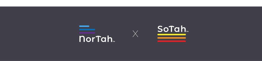 An image with colorful graphics that say NorTah and SoTah.